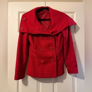 Vintage Red Peacoat